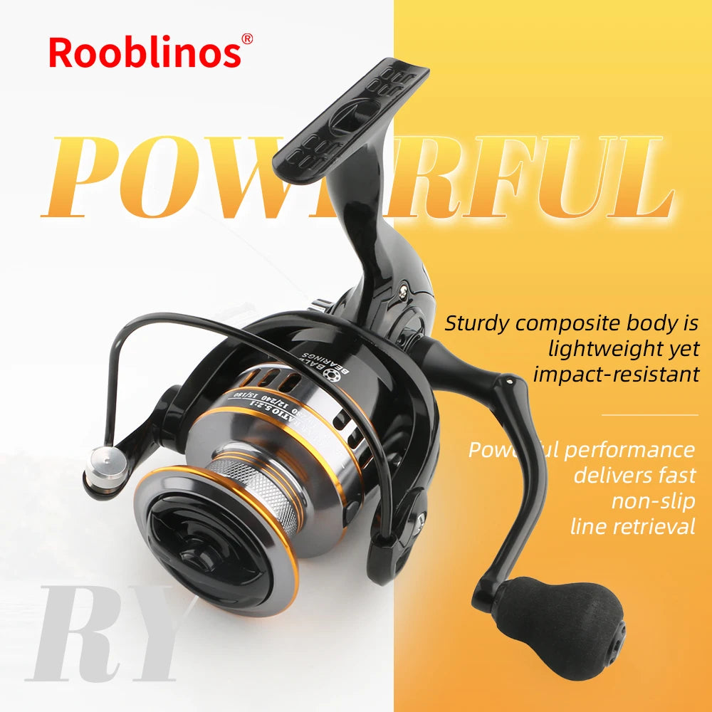 ROOBLINOS RY Lure Fishing Reel Spinning Reel 5.2:1 Smooth EVA Knob