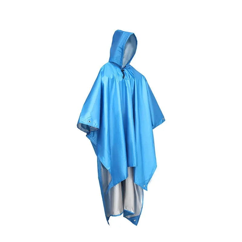 1PC Camo Waterproof Rain Poncho Hooded Raincoat for Camping Hiking Fishing Hunting Trekking Outdoor Emergency Cloak Cover Men Women Unisex