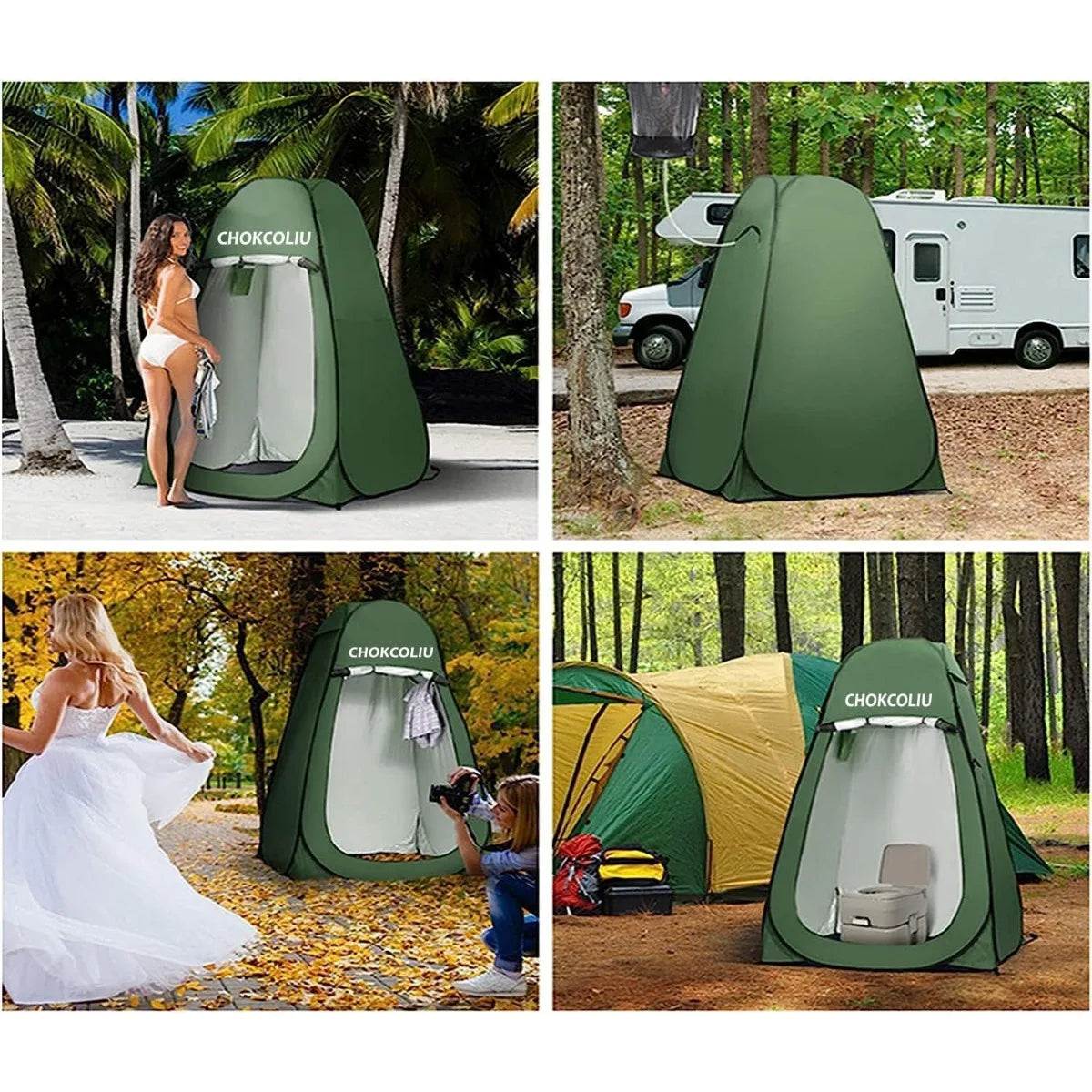 Portable Pop Up Camping Shower Tent with 20L Solar Heated Water Bag for Outdoor Privacy Bathing