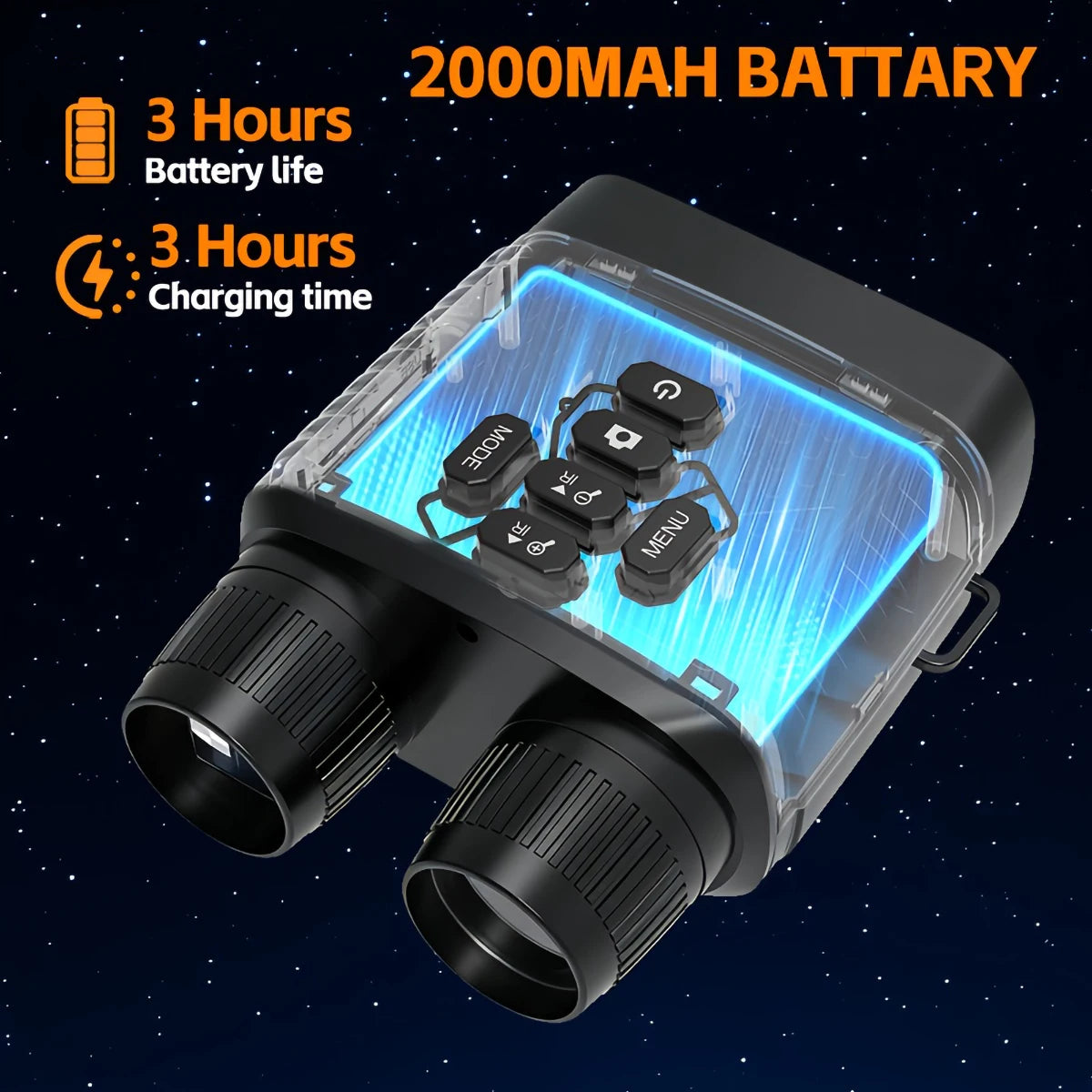 2.5K Digital Night Vision Monocular Camera 6X Digital Zoom Infrared Night Vision Goggles 800M Long Range View Rechargeable Night Vision Scope for Hunting Camping Wildlife Observation Security Surveillance