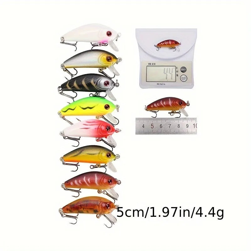 43pcs Minnow Fishing Lures Kit - Hard Bait Plastic Tackle Crank Baits
