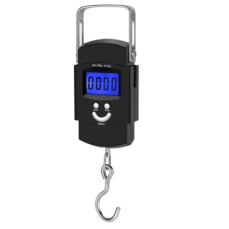 Portable Digital Hanging Luggage Scale, Multi-Unit Backlight LCD Hanging Scale Tare Function for Fishing Weighing