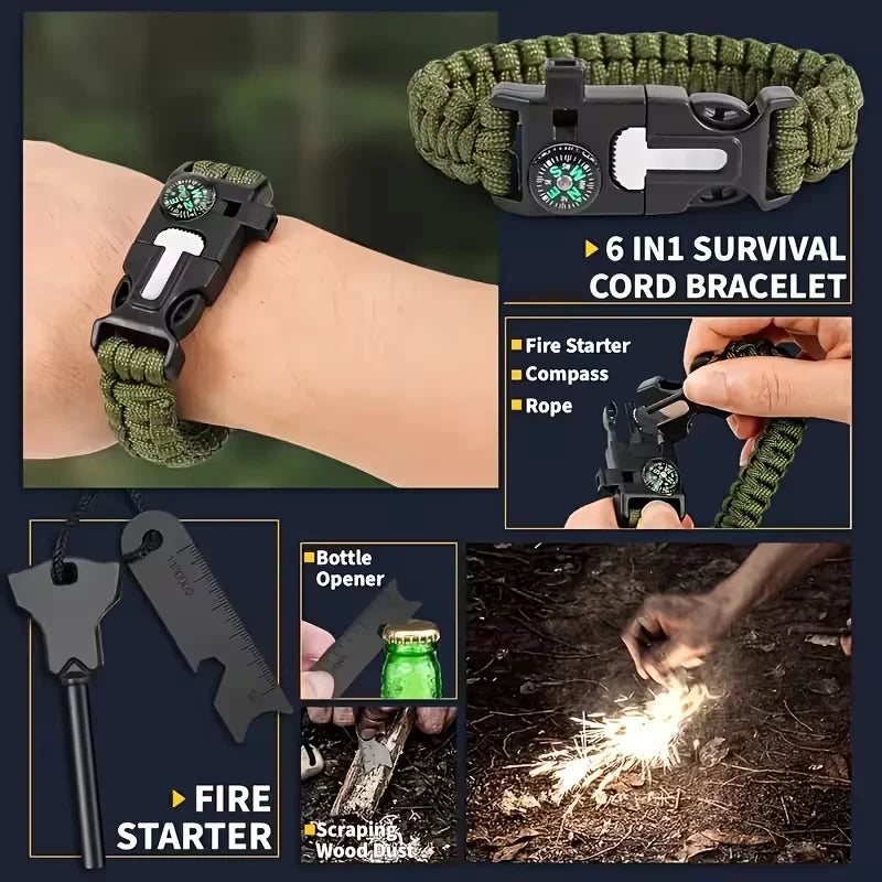 258-Piece Emergency Survival Kit Portable Travel First Aid Kit Car Camping Gear Tactical Hiking EVA Bag Office Boat Accident Pack