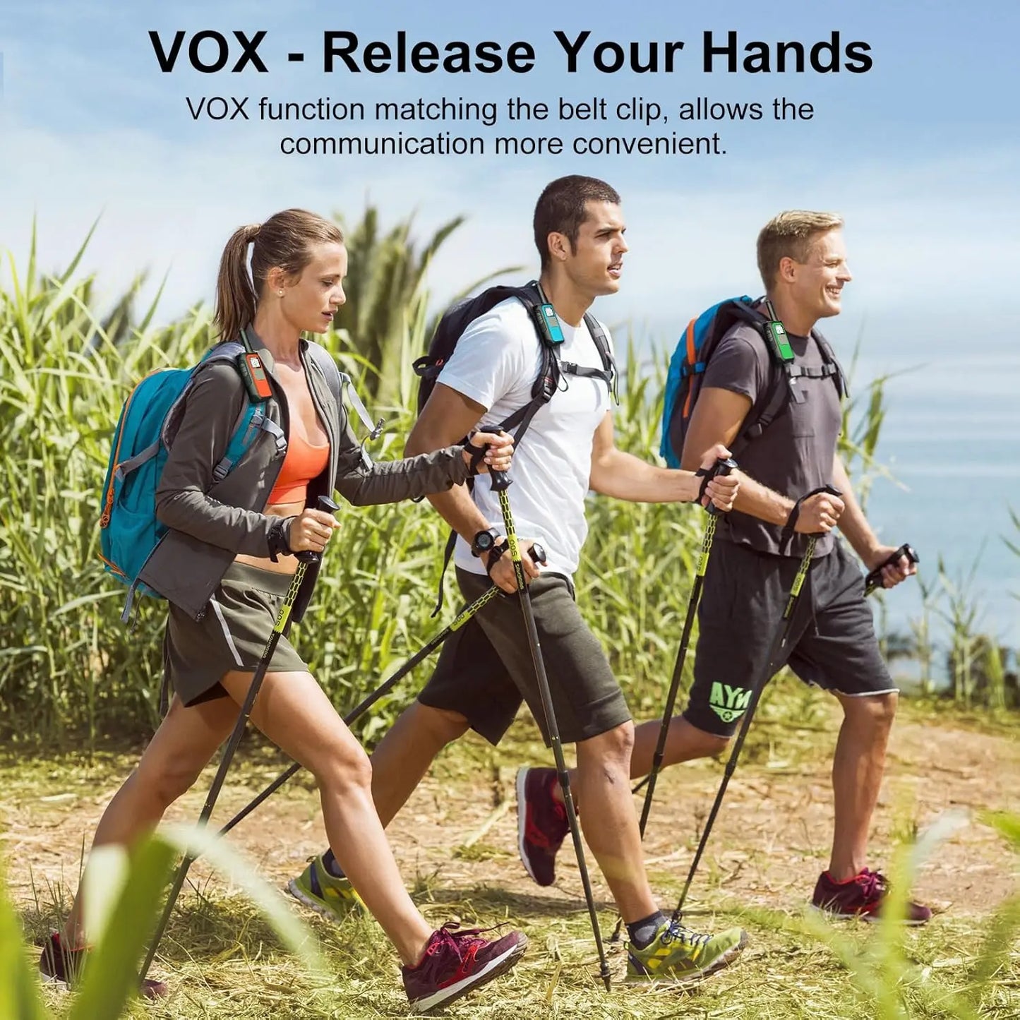 2/3/4 Pack Walkie Talkies for Adults and Kids, Long Range Rechargeable 2 Way Radios with VOX for Camping Hiking Cycling