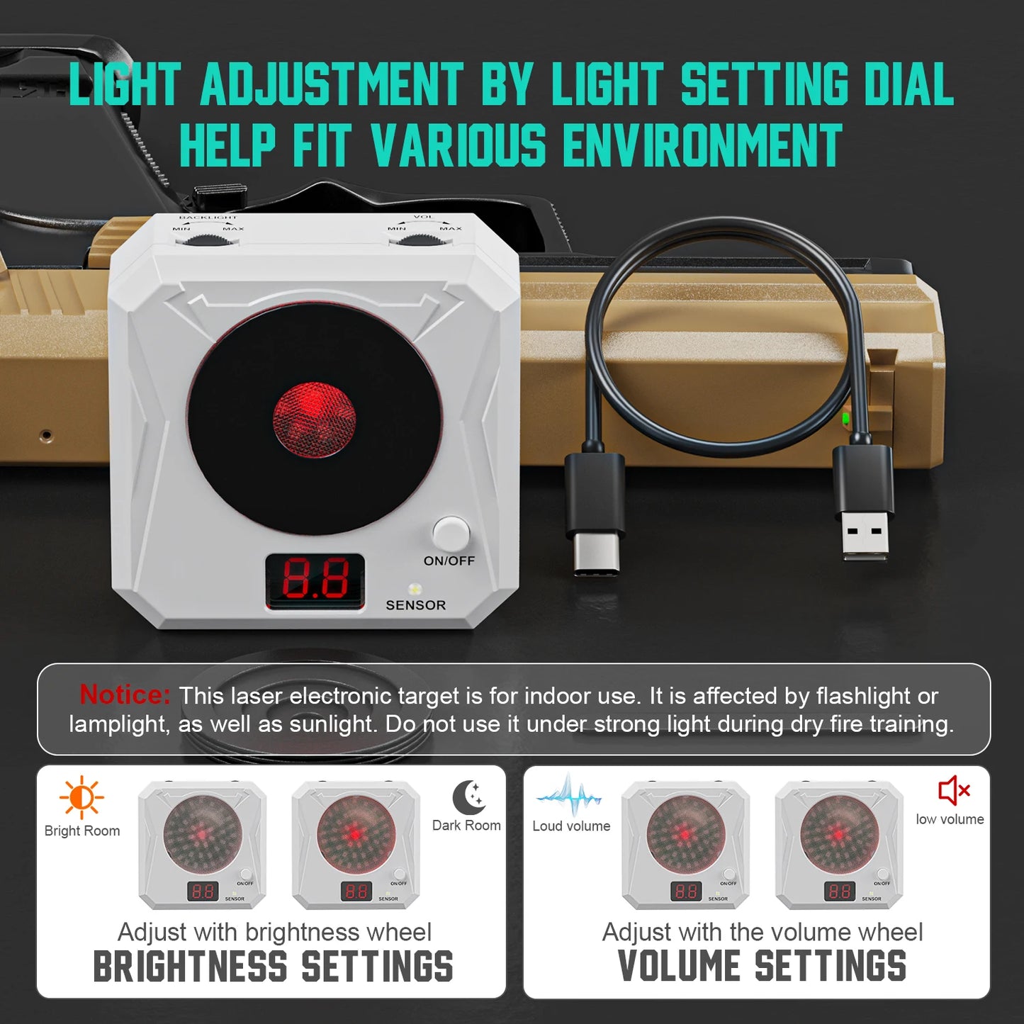 Infrared Induction Electronic Scoring Laser Target Color Sensitive Shooting Practice with Sound Effects Training Toy Equipment
