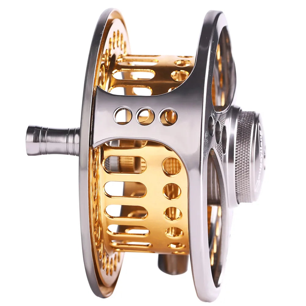 Sougayilang Fly Fishing Reel Large Arbor 2+1 BB with CNC-machined Aluminum Alloy Body and Spool Fly Reels Pesca