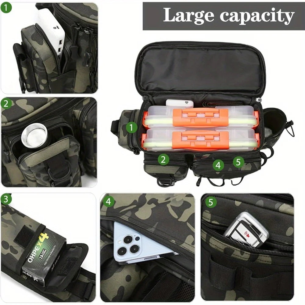 Fishing Tackle Backpack Fishing Waist Bag  Fishing Tackle Shoulder Bag,